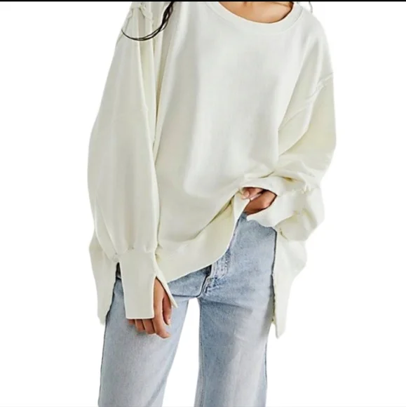 NWT FREE PEOPLE GREEN CAMDEN OVERSIZED PULLOVER We The Free - Picture 11 of 14